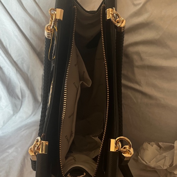 Bebe Black and Gold Monogram Shoulder Bag - Picture 3 of 7